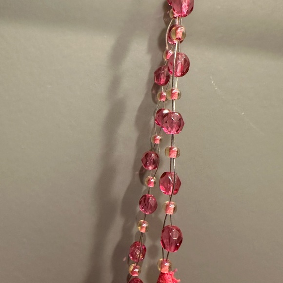 Pretty in Barbie pink silk and beaded asymmetrical hem party dress - Picture 2 of 3